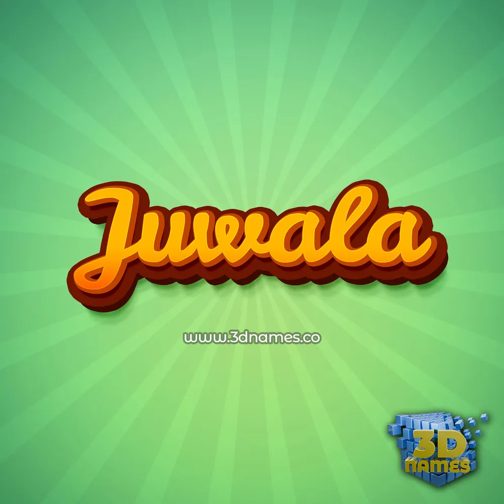 juwala in Green Rays style - 3D name wallpaper