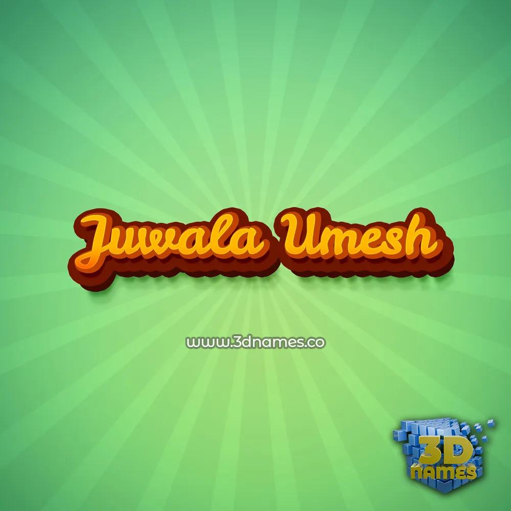 juwala umesh in Green Rays style - 3D name wallpaper