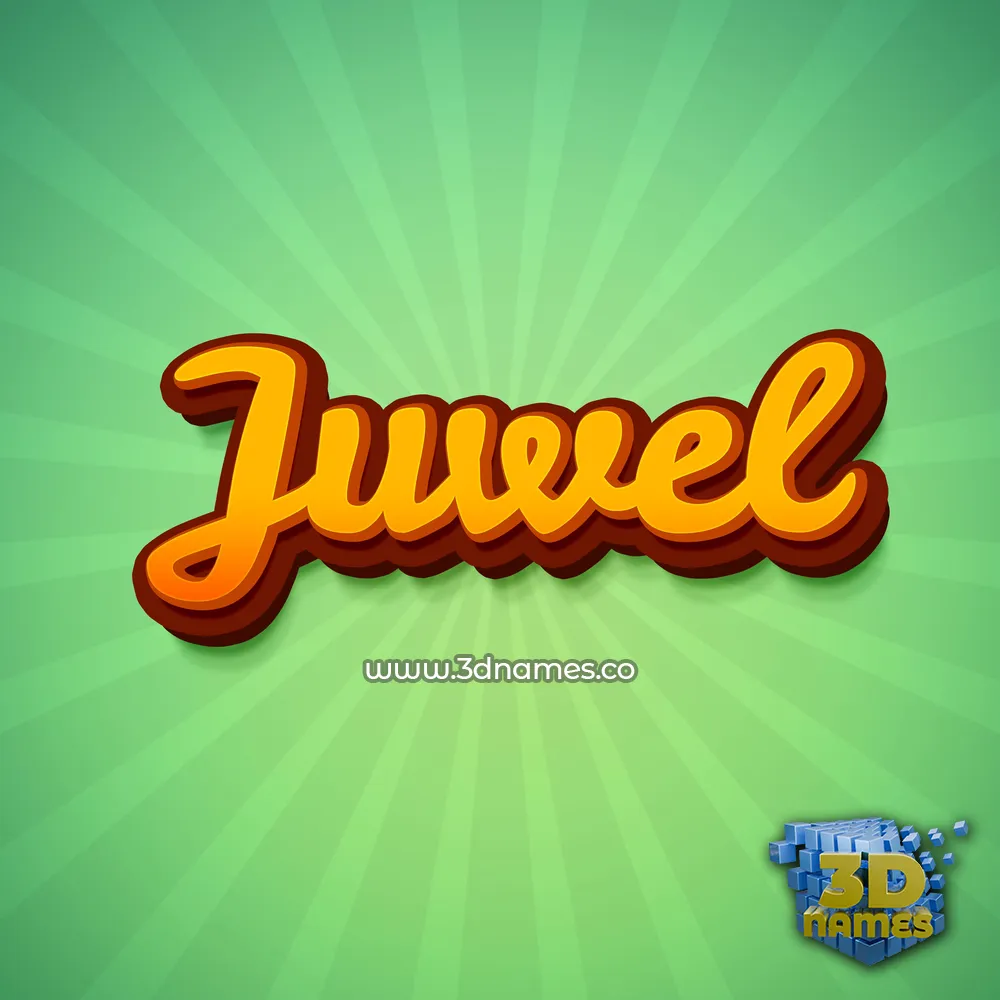 juwel in Green Rays style - 3D name wallpaper