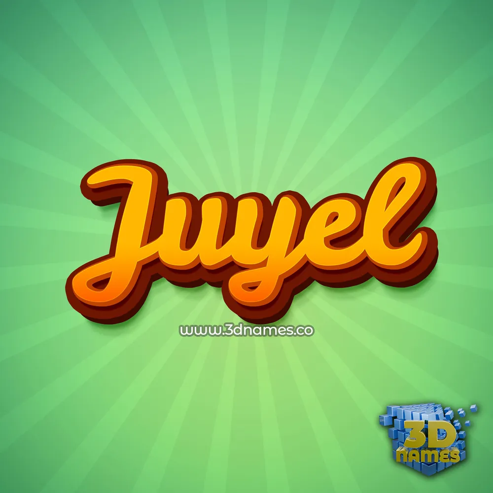 juyel in Green Rays style - 3D name wallpaper