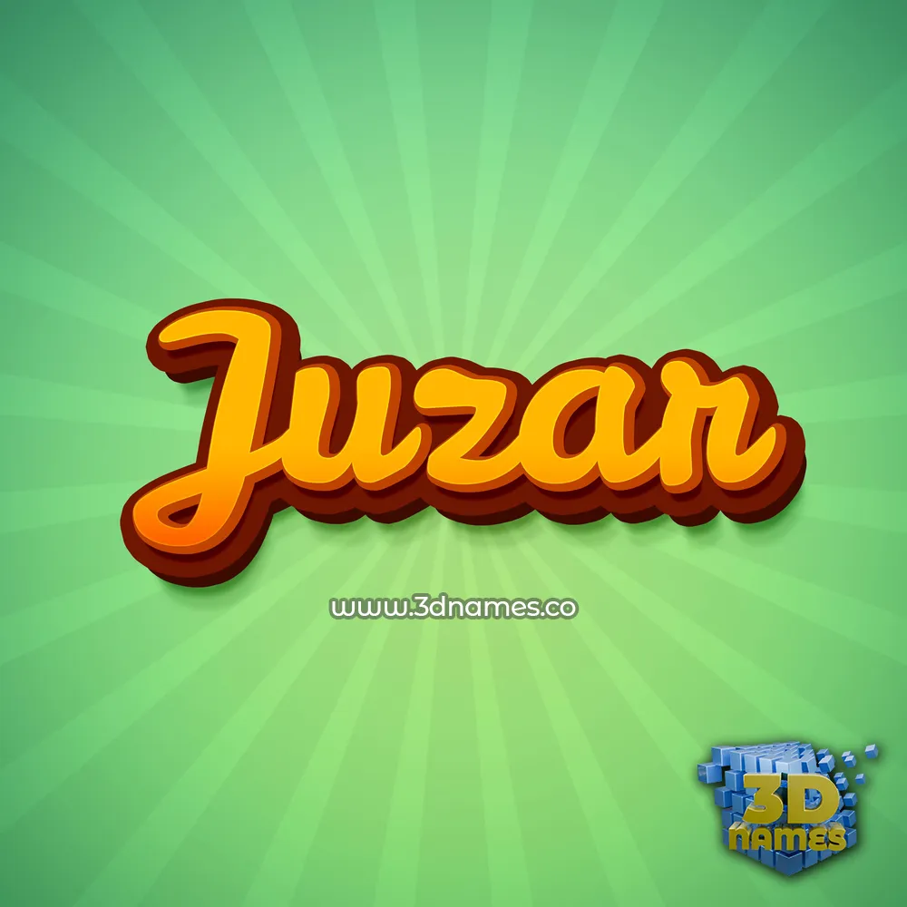 juzar in Green Rays style - 3D name wallpaper