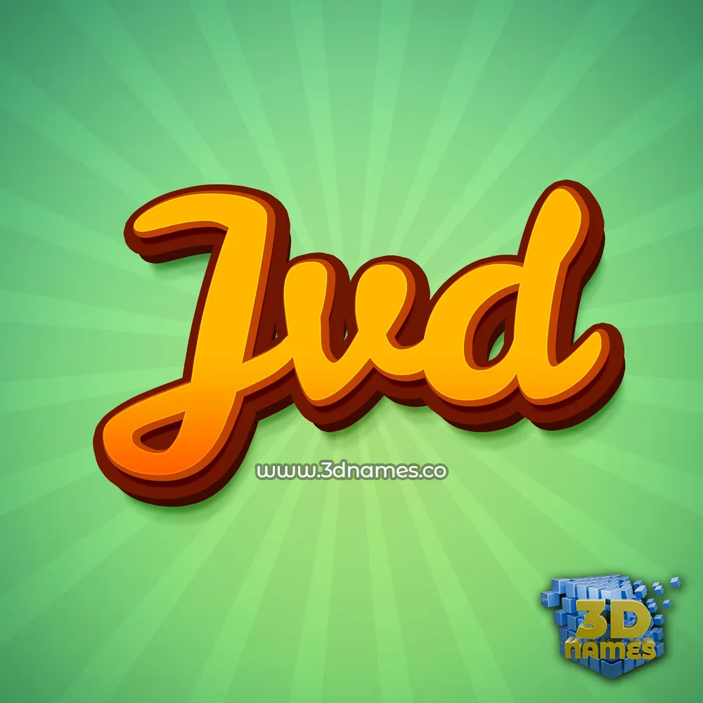 jvd in Green Rays style - 3D name wallpaper