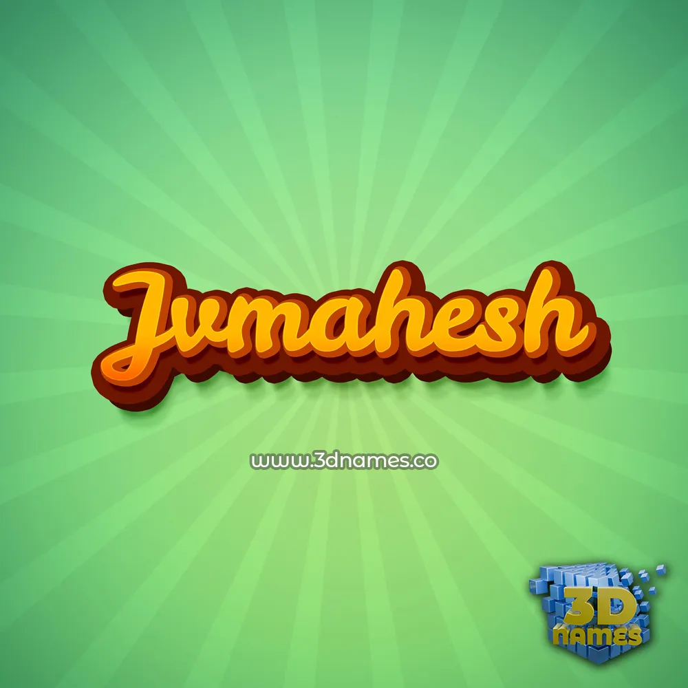 jvmahesh in Green Rays style - 3D name wallpaper