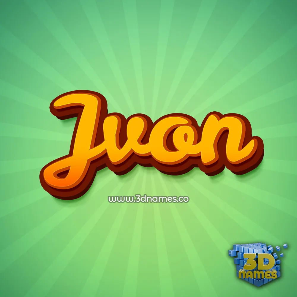 jvon in Green Rays style - 3D name wallpaper