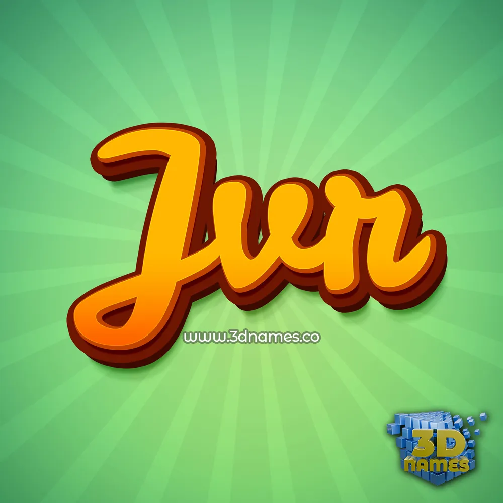 jvr in Green Rays style - 3D name wallpaper