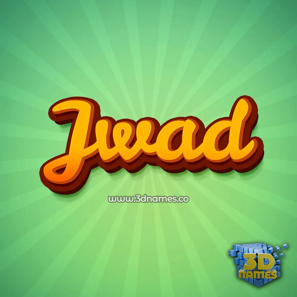 jwad in Green Rays style - 3D name wallpaper