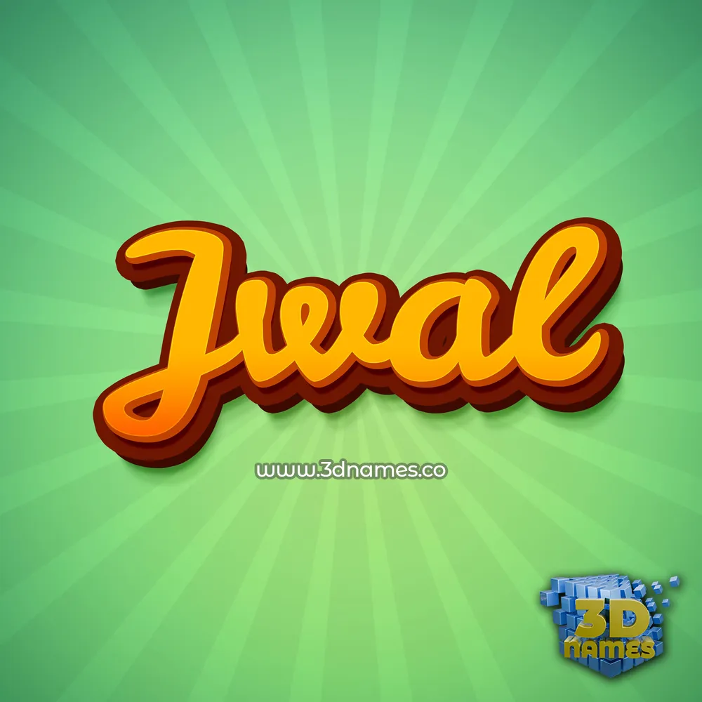 jwal in Green Rays style - 3D name wallpaper