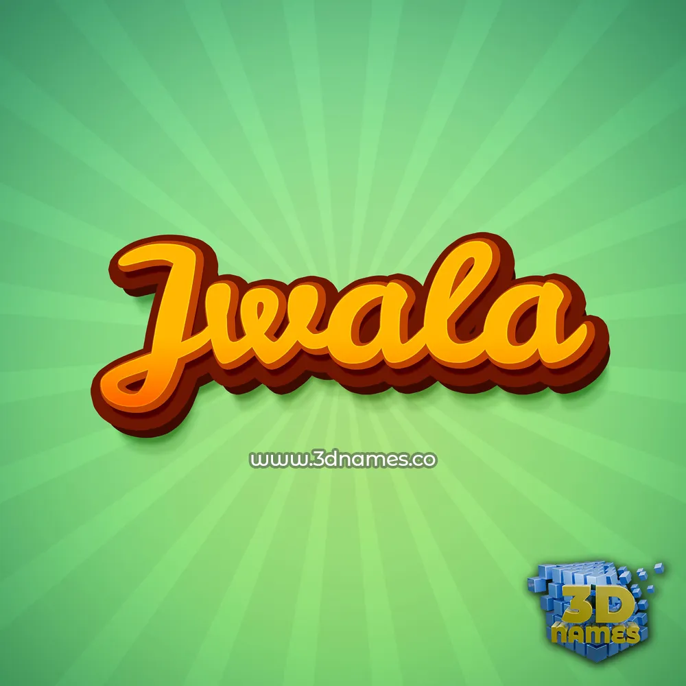 jwala in Green Rays style - 3D name wallpaper