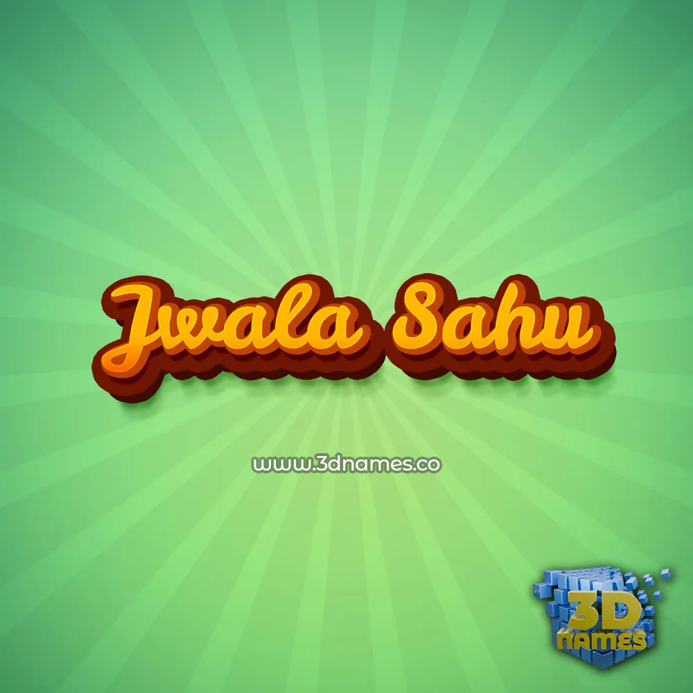 jwala sahu in Green Rays style - 3D name wallpaper