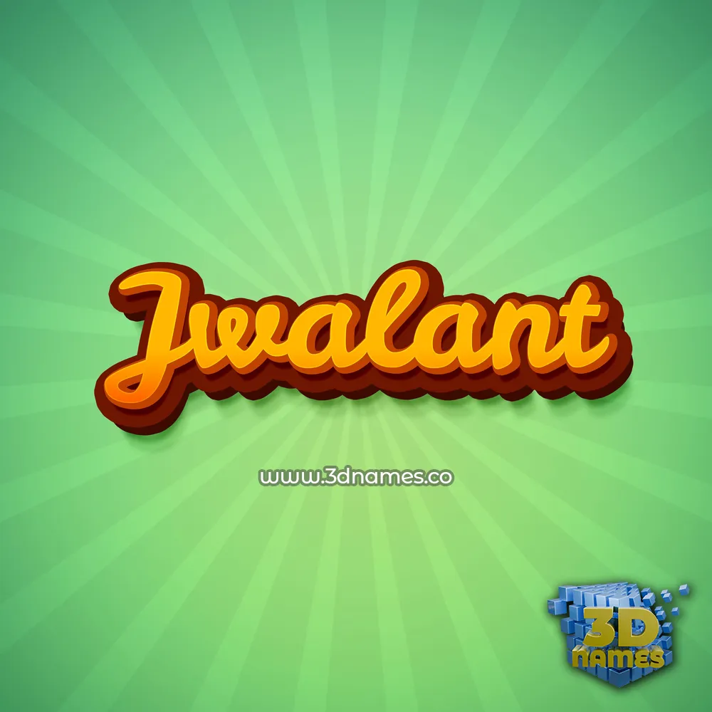 jwalant in Green Rays style - 3D name wallpaper