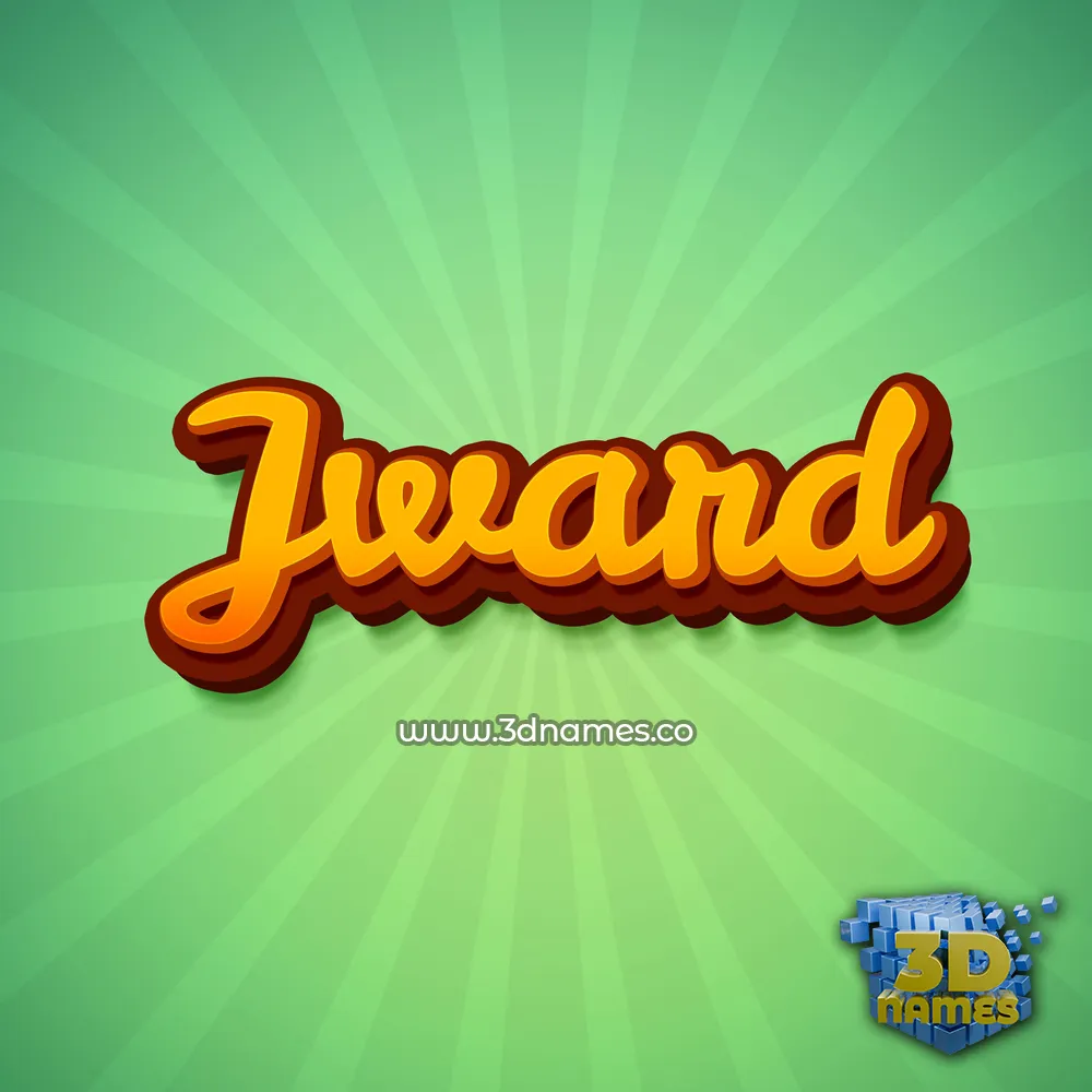 jward in Green Rays style - 3D name wallpaper