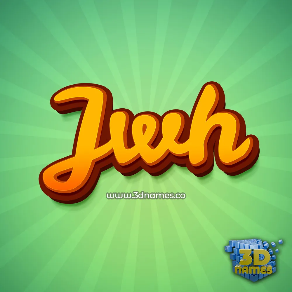jwh in Green Rays style - 3D name wallpaper