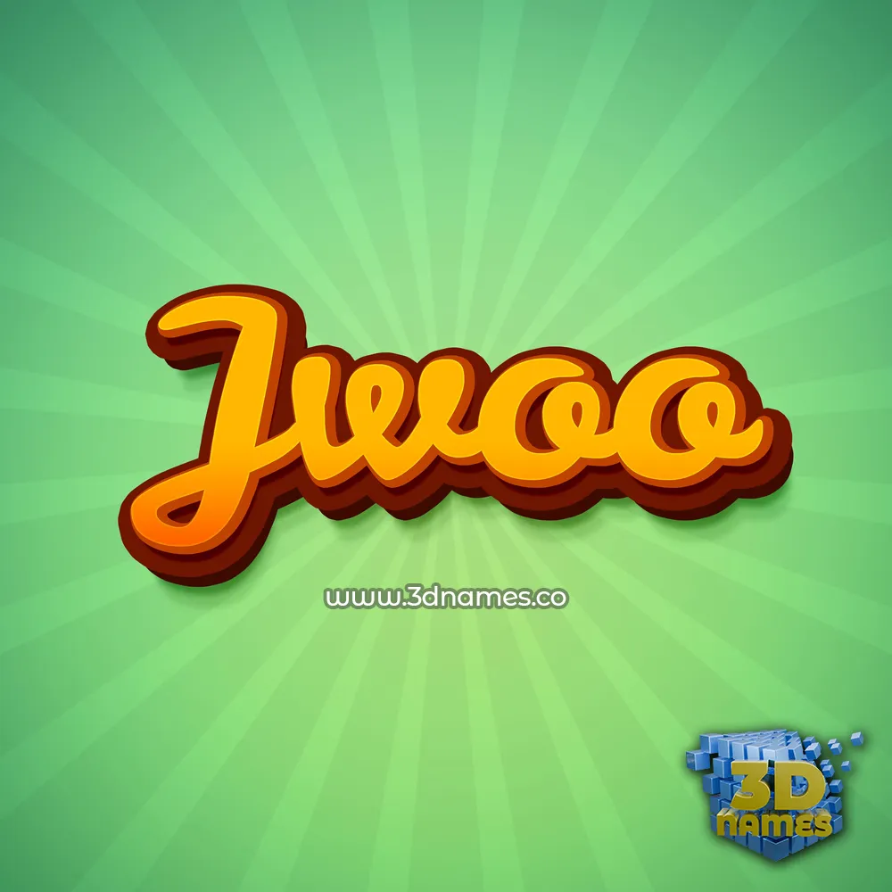 jwoo in Green Rays style - 3D name wallpaper