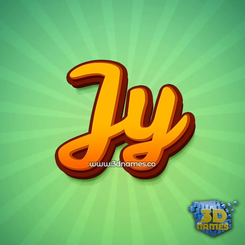 jy in Green Rays style - 3D name wallpaper