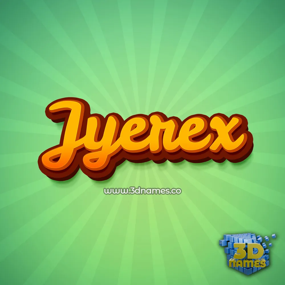 jyerex in Green Rays style - 3D name wallpaper