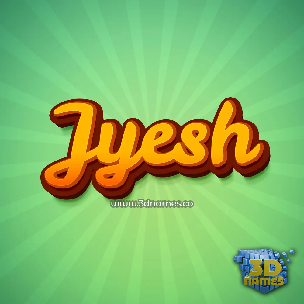 jyesh in Green Rays style - 3D name wallpaper