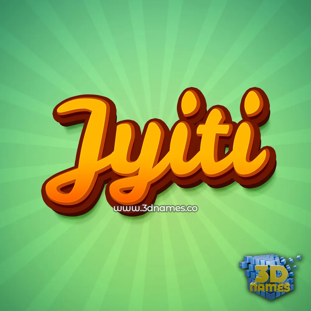 jyiti in Green Rays style - 3D name wallpaper