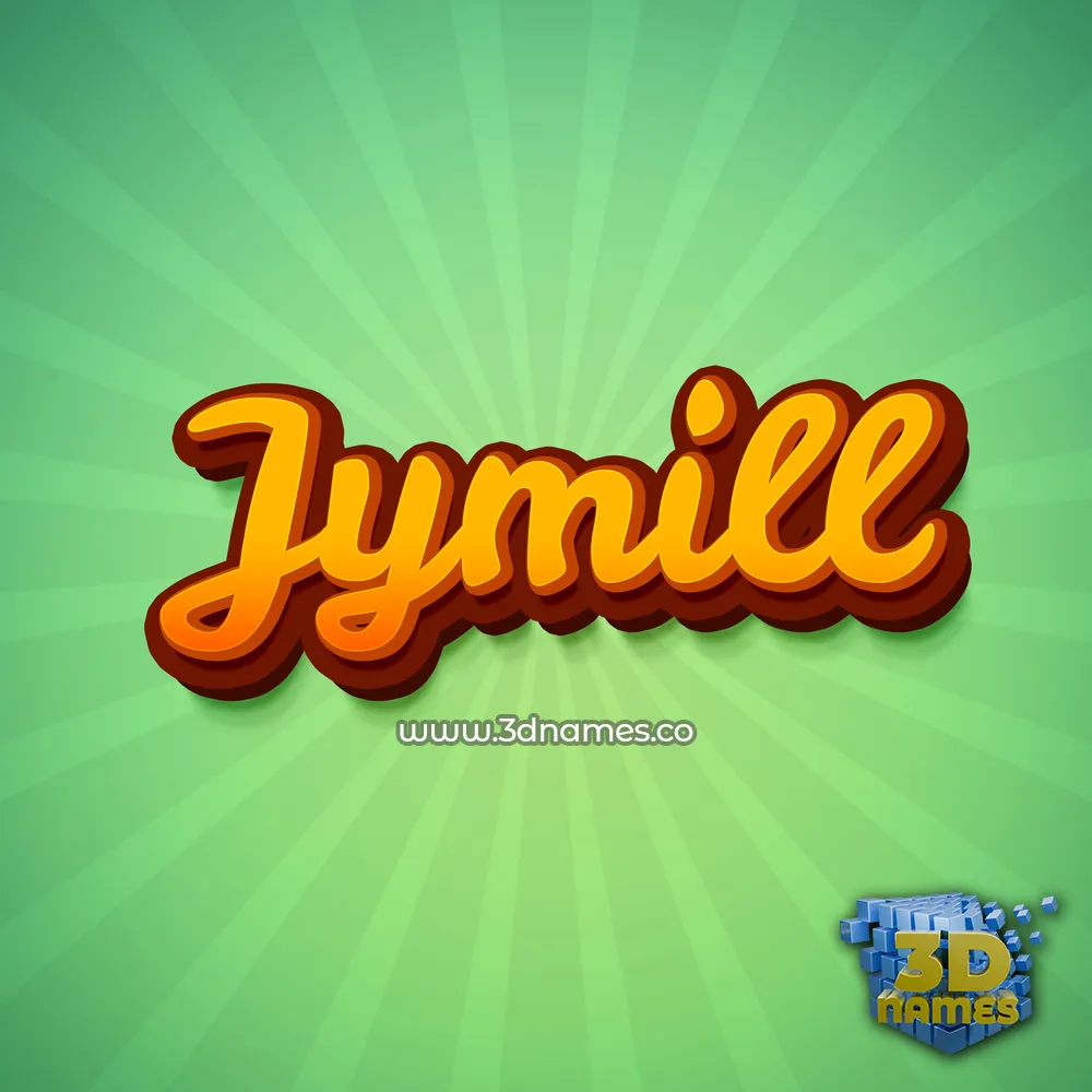 jymill in Green Rays style - 3D name wallpaper