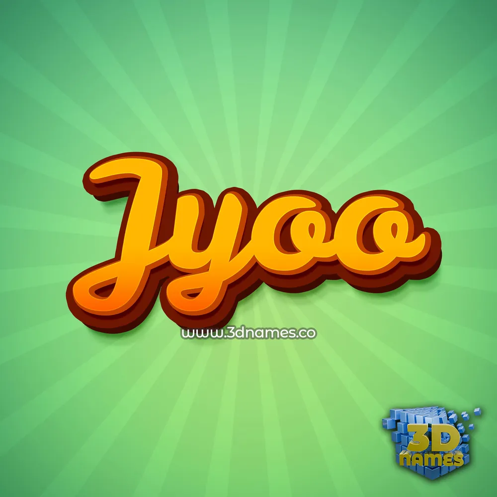 jyoo in Green Rays style - 3D name wallpaper