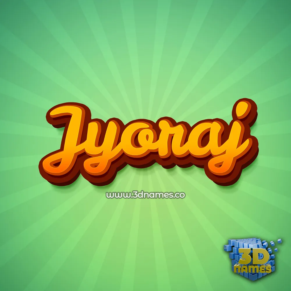 jyoraj in Green Rays style - 3D name wallpaper