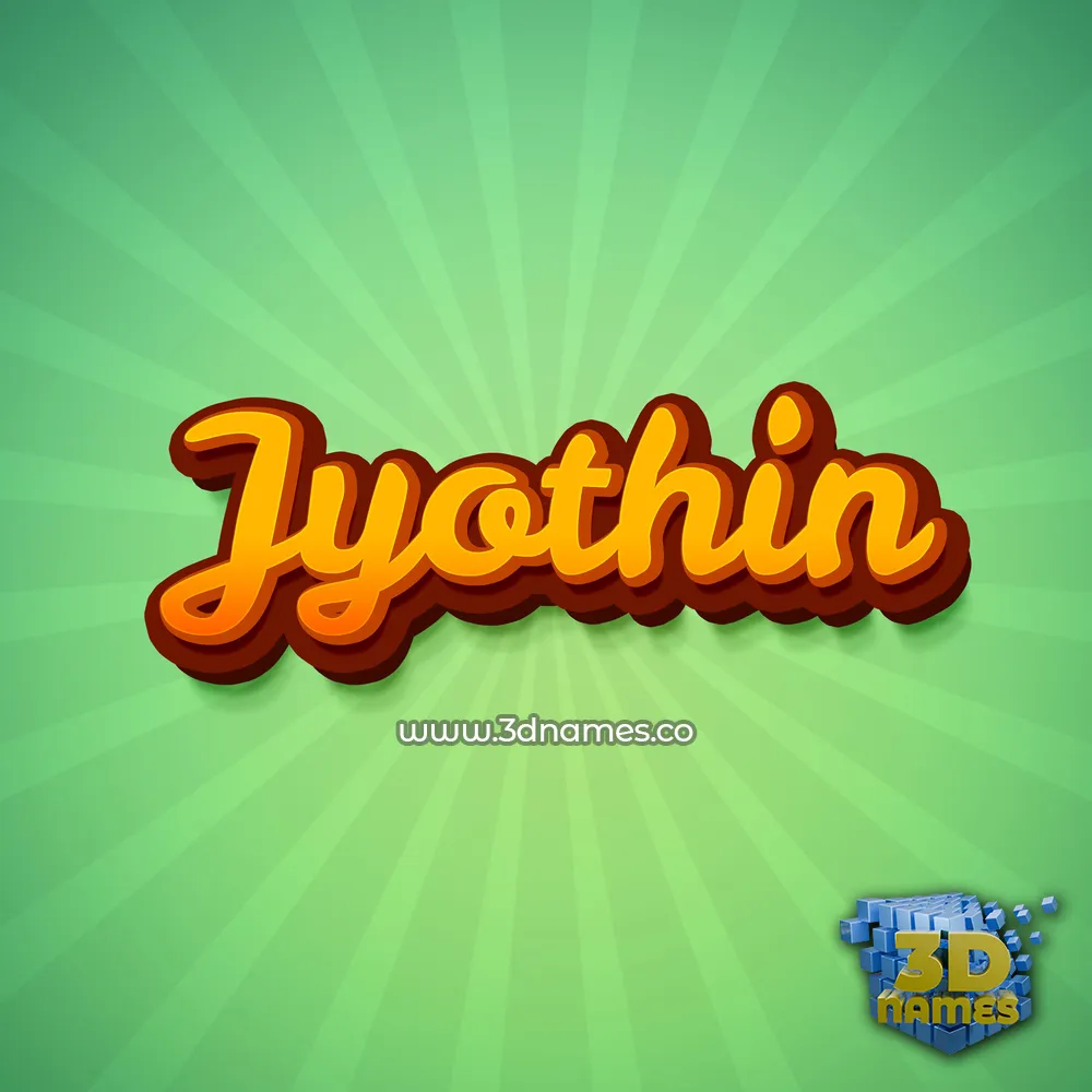 jyothin in Green Rays style - 3D name wallpaper