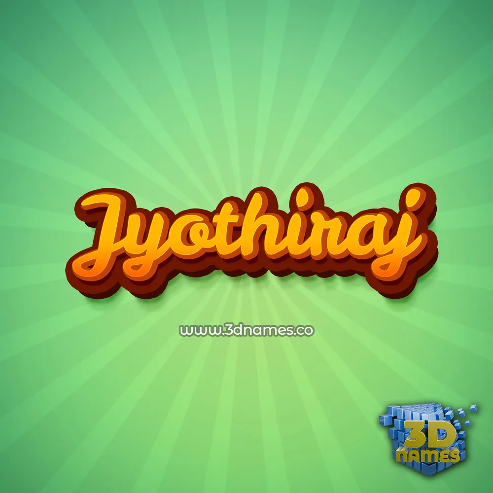 jyothiraj in Green Rays style - 3D name wallpaper