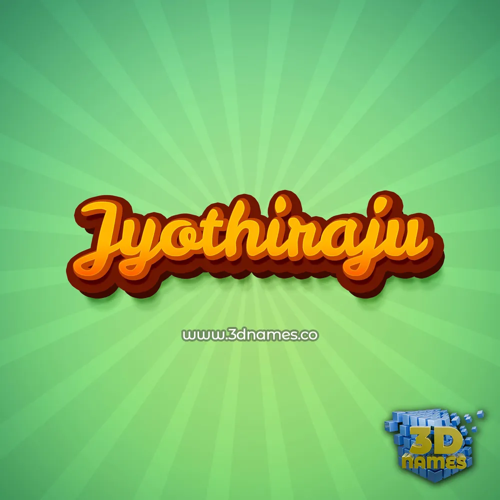 jyothiraju in Green Rays style - 3D name wallpaper