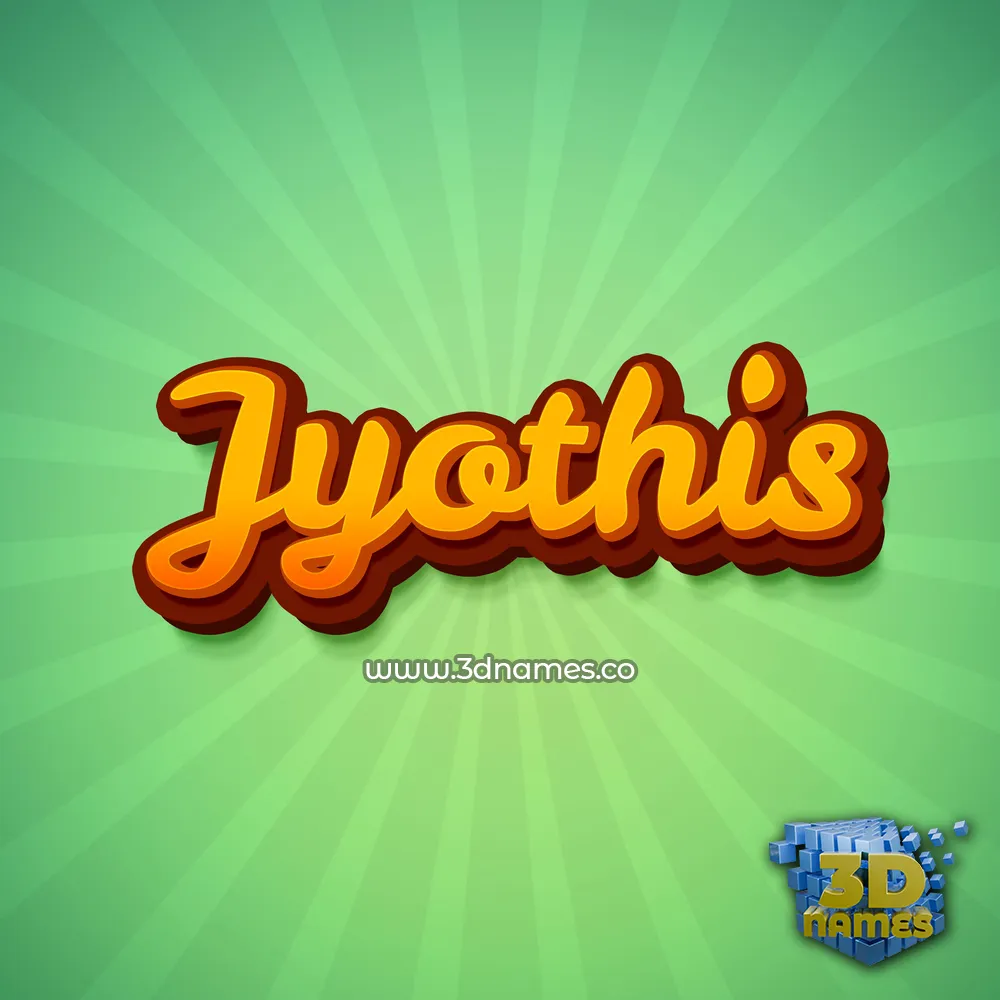 jyothis in Green Rays style - 3D name wallpaper
