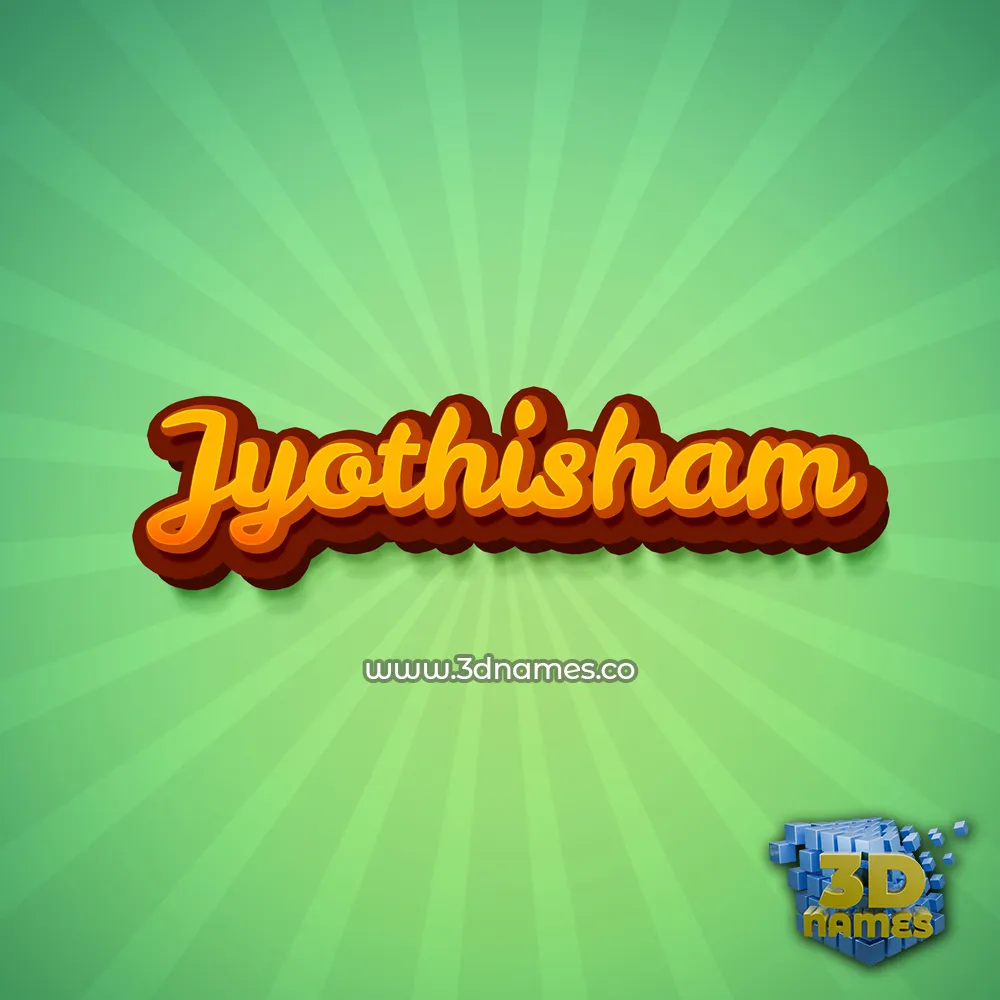 jyothisham in Green Rays style - 3D name wallpaper