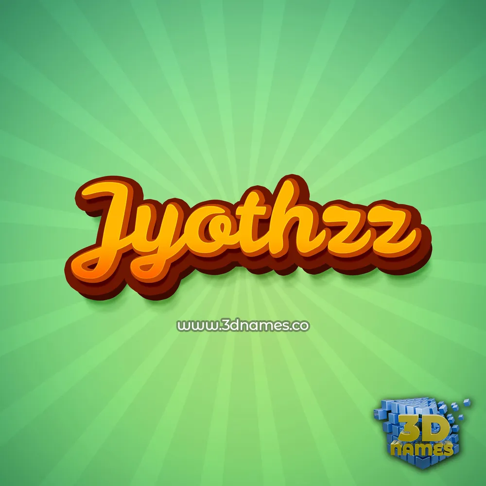 jyothzz in Green Rays style - 3D name wallpaper