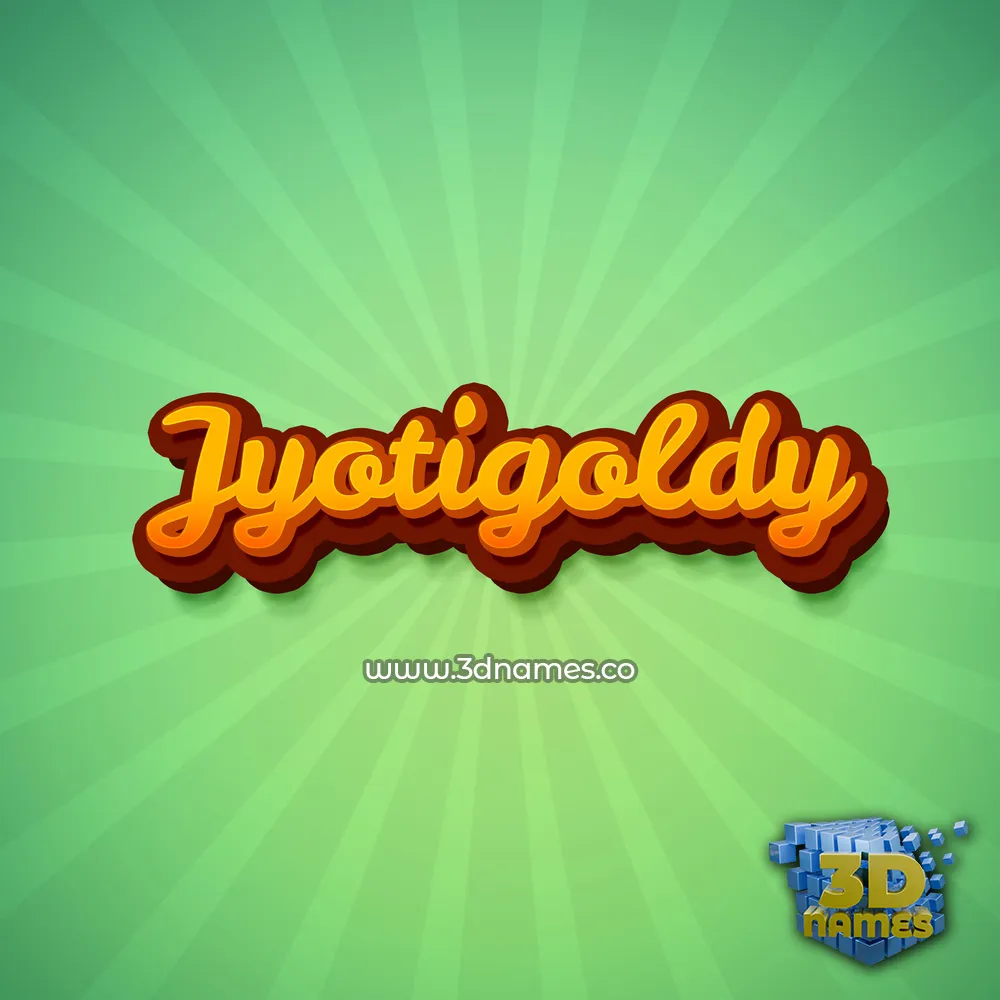 jyotigoldy in Green Rays style - 3D name wallpaper