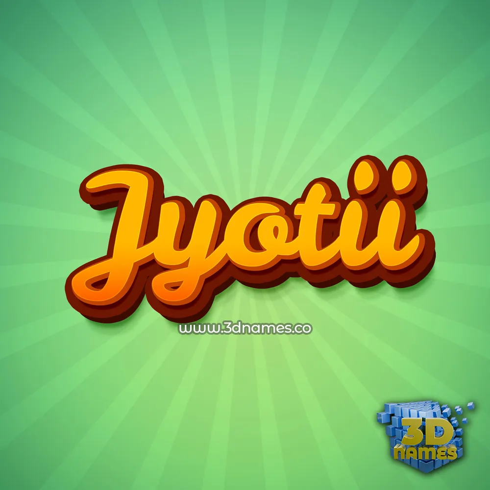 jyotii in Green Rays style - 3D name wallpaper