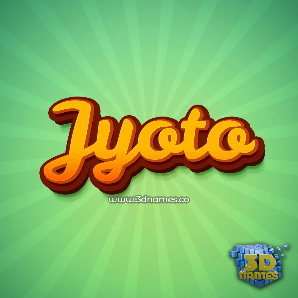 jyoto in Green Rays style - 3D name wallpaper