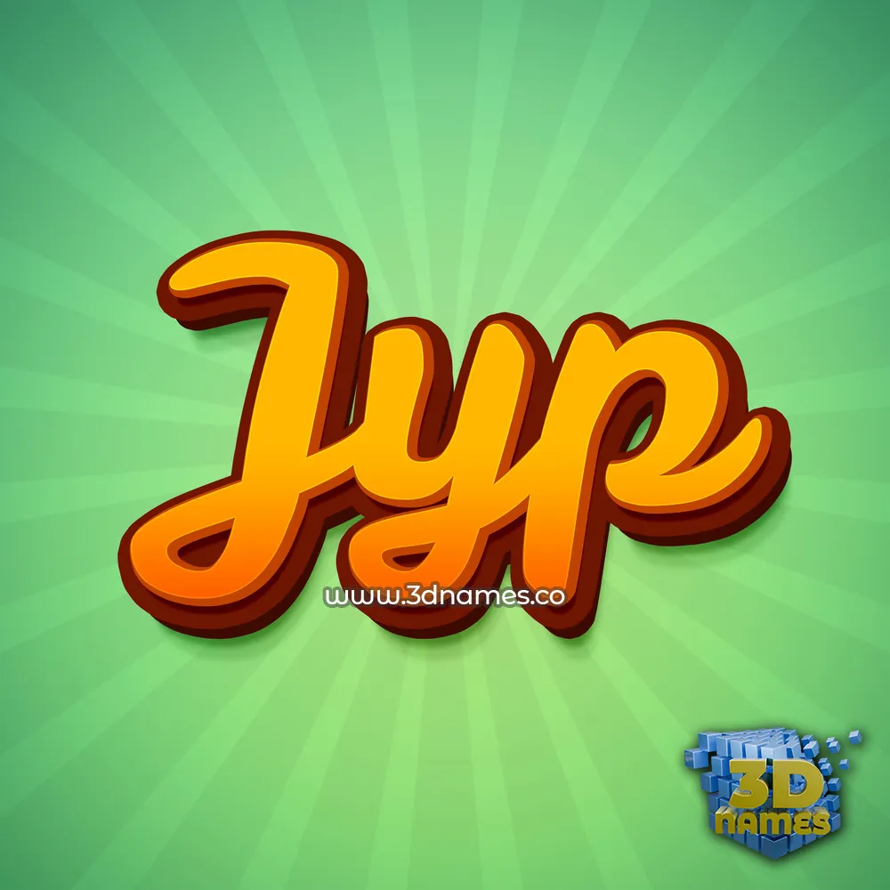 jyp in Green Rays style - 3D name wallpaper