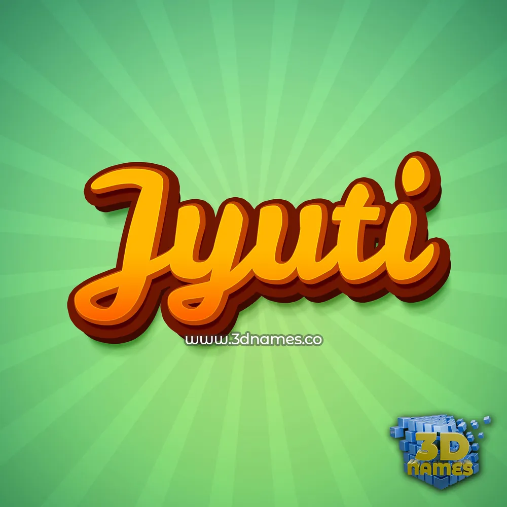 jyuti in Green Rays style - 3D name wallpaper