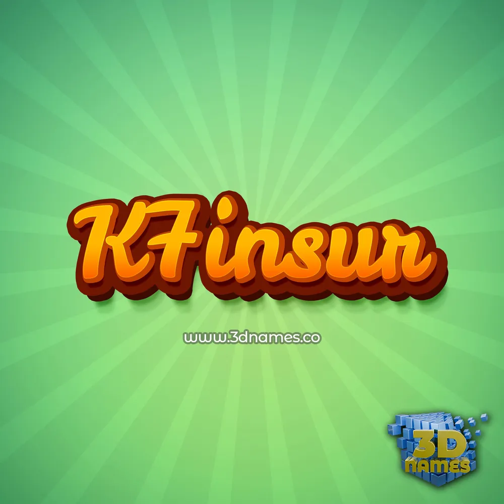 k7insur in Green Rays style - 3D name wallpaper