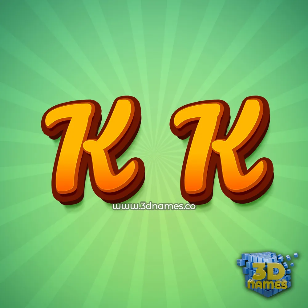 k k in Green Rays style - 3D name wallpaper