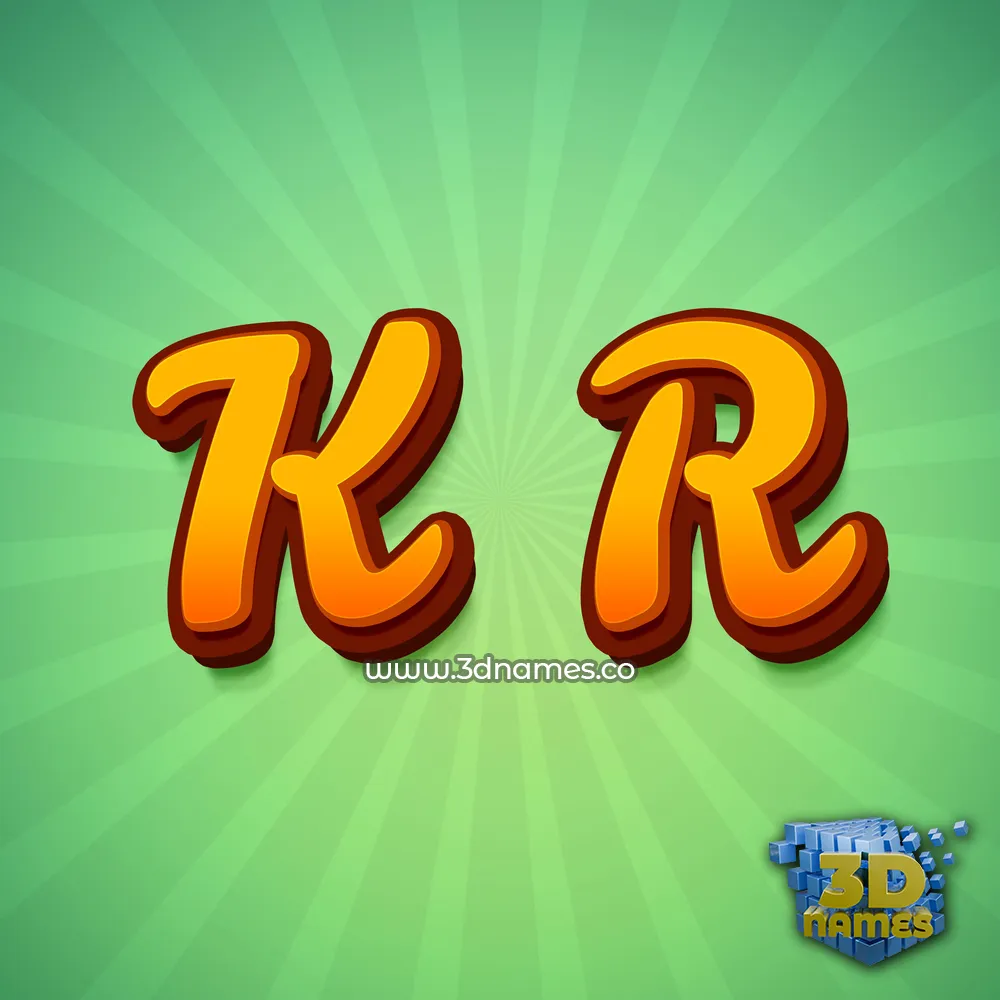 k r in Green Rays style - 3D name wallpaper