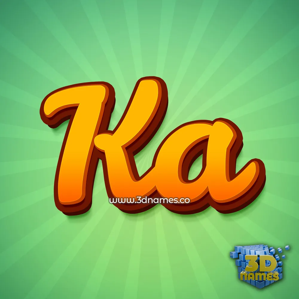 ka in Green Rays style - 3D name wallpaper