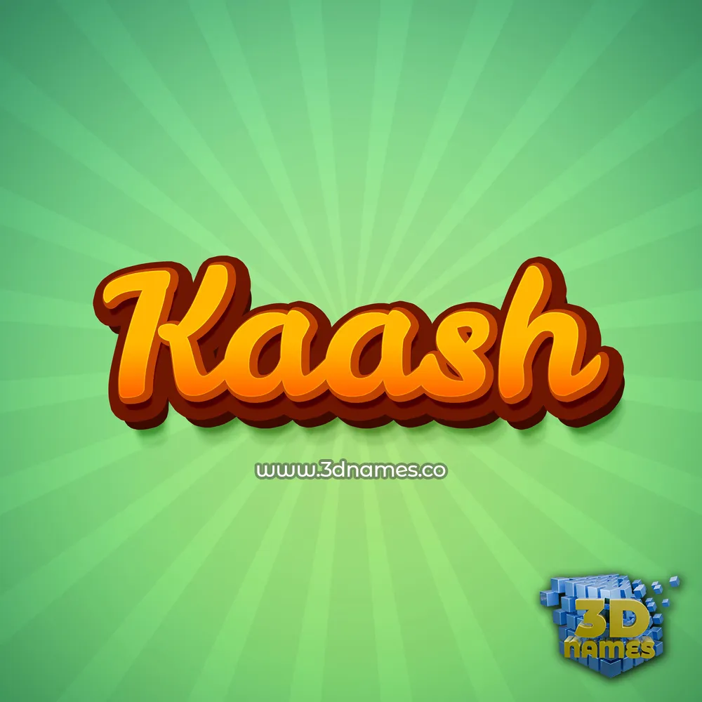 kaash in Green Rays style - 3D name wallpaper