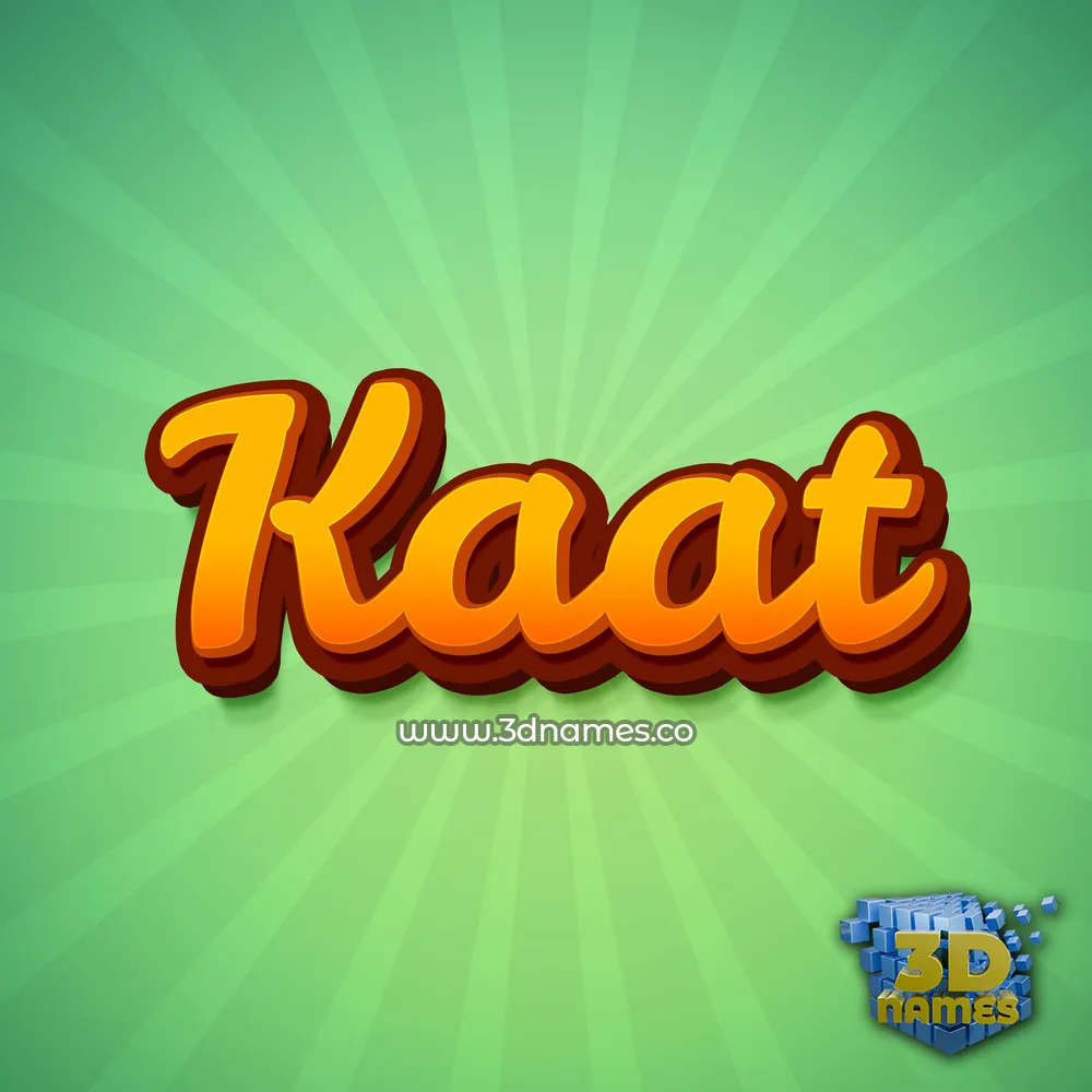 kaat in Green Rays style - 3D name wallpaper