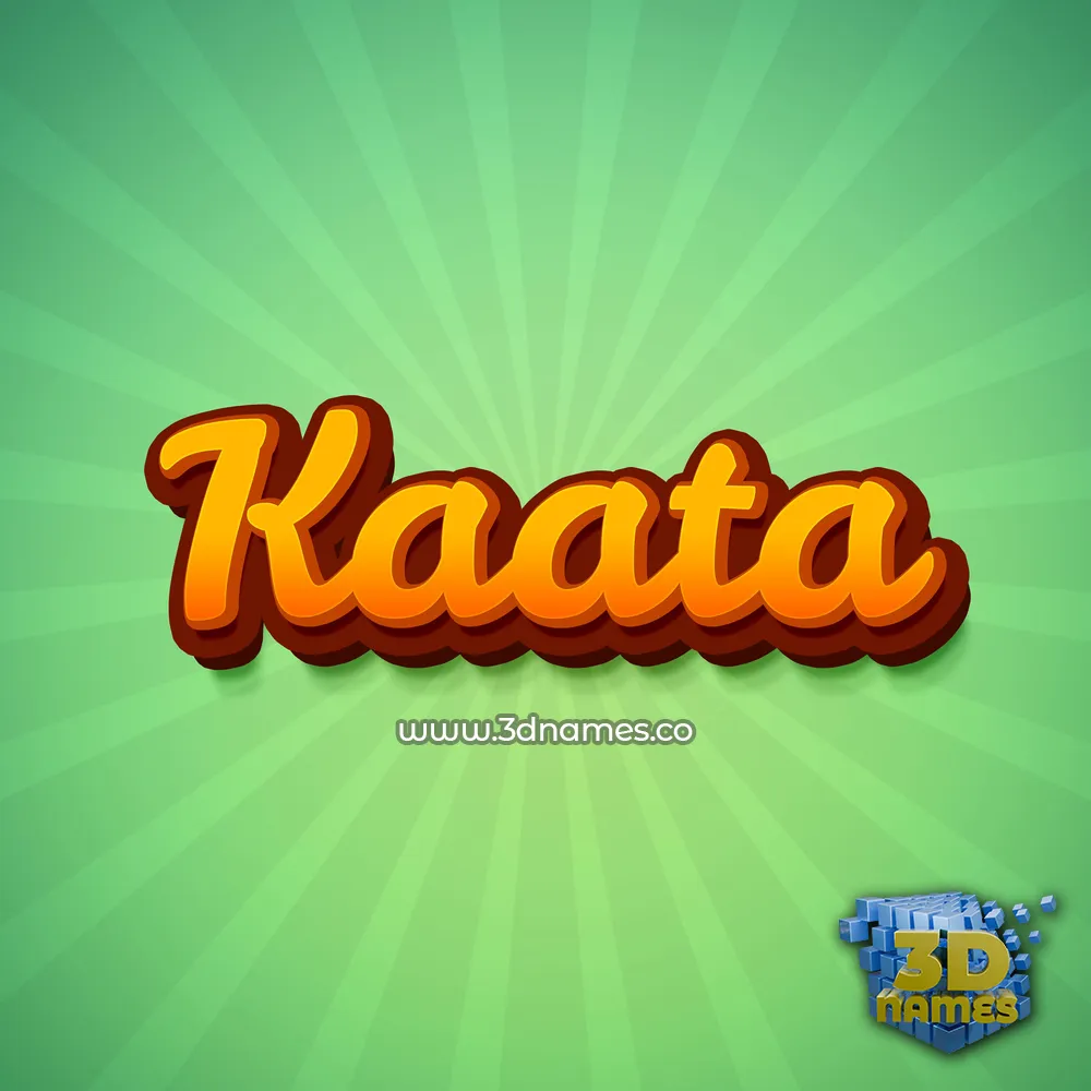 kaata in Green Rays style - 3D name wallpaper