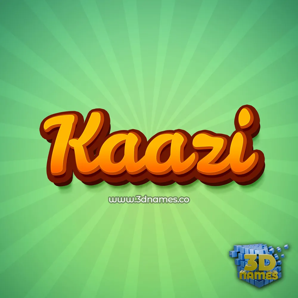 kaazi in Green Rays style - 3D name wallpaper