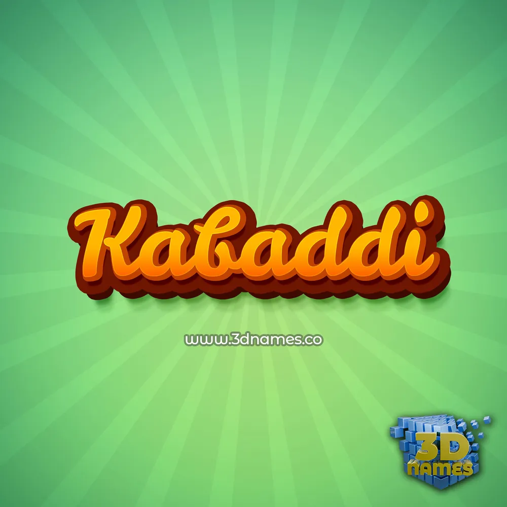 kabaddi in Green Rays style - 3D name wallpaper
