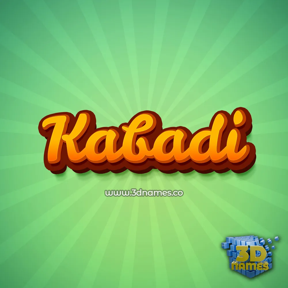 kabadi in Green Rays style - 3D name wallpaper