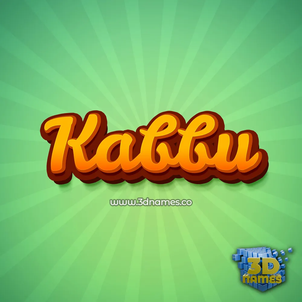 kabbu in Green Rays style - 3D name wallpaper