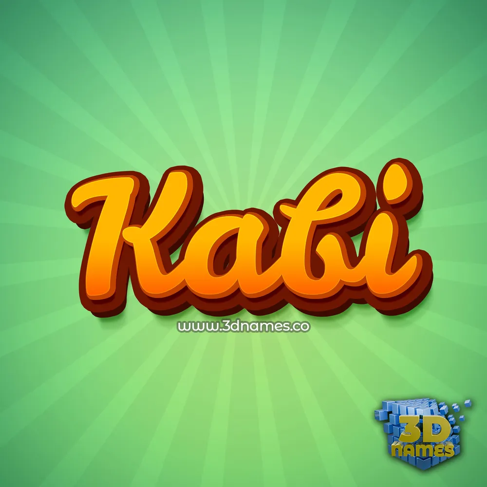 kabi in Green Rays style - 3D name wallpaper