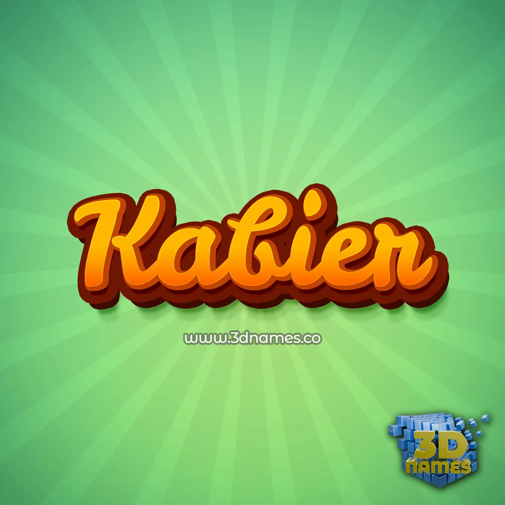 kabier in Green Rays style - 3D name wallpaper