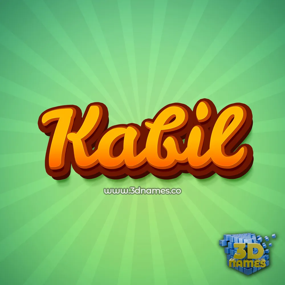 kabil in Green Rays style - 3D name wallpaper