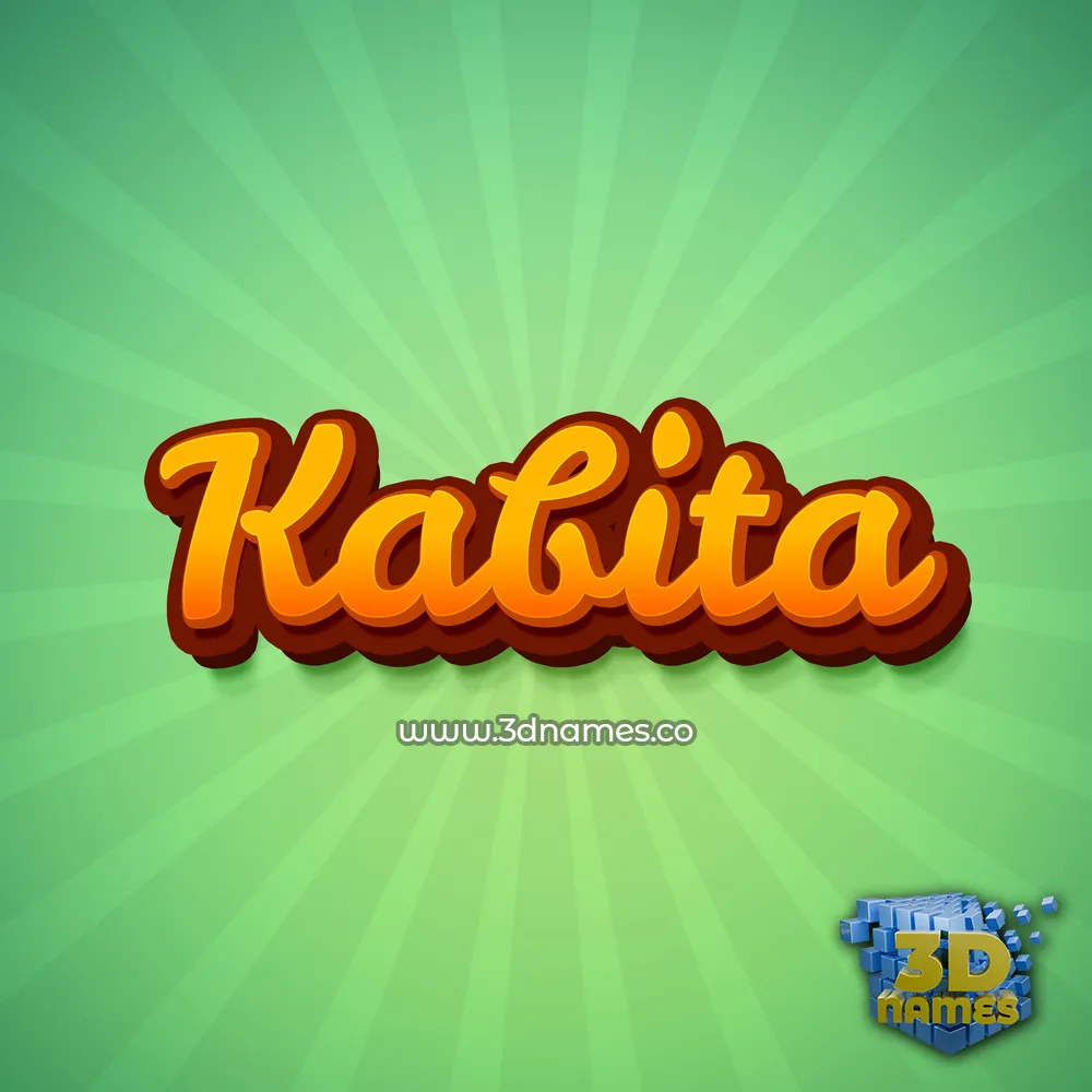 kabita in Green Rays style - 3D name wallpaper